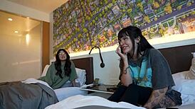 caught my girlfriend cheating with my step sister and covered them in cum