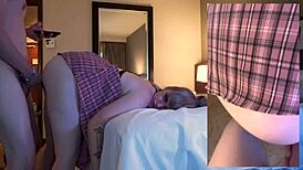 Pawg white girl held back in doggystyle pov sex.