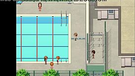 In this hentai game, the instructor gives me a blowjob while the fairy shows her huge ass 😍