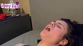 Abby Kiss Feels Beautiful Agony with Vibrator in Teen Squirting