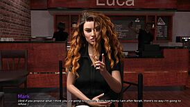 Mark licks his ex-girlfriend in men's bathroom scene