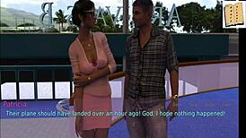 Beautiful wife and stepmother with big cans in homemade video