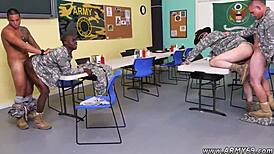 Soldiers drilling in gay glory holes