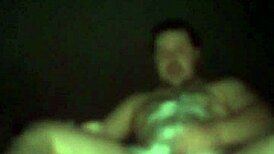 A gay man from russia took a snow bath and fed his big ass with snow while masturbating