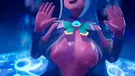 Konosuba animation with threesome creampie and blowjob 😏