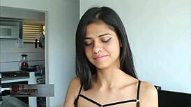 Horny Stepsister Collects My Cum in Glass and Swallows It After