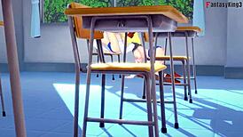 Android 18 and Videl share lesbian sex