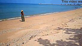 uhh, long dress, no panties, flashin on public beach, ya know?