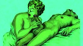 Винтидж еротично изкуство се разкрива в пленителна ретро аниме стил