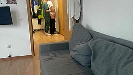 Seduced big dick guy cums on twink