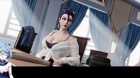 Kaisacademy curvy babe in hot outfit gets fat creampie in 3D