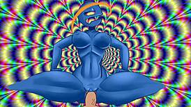 Psychedelic Slut Rides In Cowgirl Position During Anime Hentai Cartoon Scene