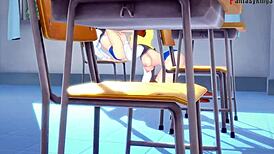 Android 18 and Videl share lesbian sex