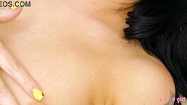 Sizzling Brunette Teen Strips Naked in Close-Up POV