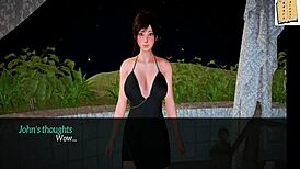 MILF and teen in My New Family 46 cartoon game.