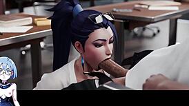 Kaisacademy curvy babe in hot outfit gets fat creampie in 3D