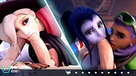 Cock hero guides fap session in anime.