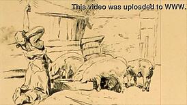 vintage erotic drawings featuring anime and cartoon styles