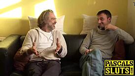 Yo, big-tits Samantha Bentley deepthroats a huge dick like a pro! 😍