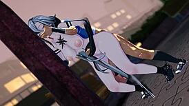 arlecchino bent over in doggystyle hentai 😈