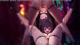 Konosuba animation with threesome creampie and blowjob 😏