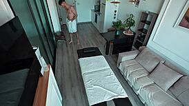 My massage therapist session turned into a wild fuck with huge cumshot!