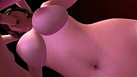 Mature cougar sucks fat cock in POV with her huge tits bouncing