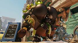 big 3d overwatch orisa compilation brings wild animated action to life.