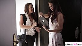 Big Tits Lesbian Census Agent Savors Petite Homeowner's Sweet Spot