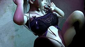 3d aranyos szőke csaj basz nagy fasszal idegennel vad anál jelenetben