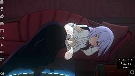 some fun with a cute doll on sofa and toilet room