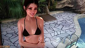 Stepsis plays with huge dildo, dreaming of thick cock in 3D Desirium game! 😍