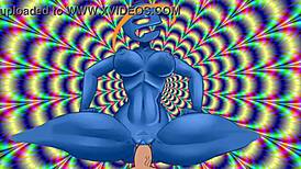 Psychedelic Slut Rides In Cowgirl Position During Anime Hentai Cartoon Scene
