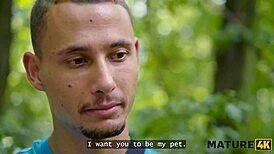 mature4k kinky giantess diana loves pet play outdoors with strangers in stockings! 😈