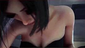 She Endures Hard Thrusts in 3D Animation Blowjob