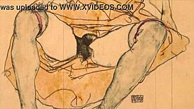 Vintage erotic art unfolds in captivating retro anime style