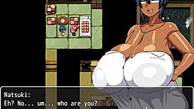 Tanned Girl Natsuki Hentai Game Ep 2 Pervy Carpenter Wants to Massage This Massive Boobs