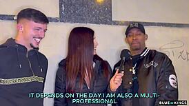 andrea lux, umm, interviews two guys on street n fucks em at hotel... oops