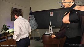 Busty femdom professor pegging her student, wanna watch?