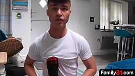 Young Twink Steps On Willing To Massage Father-In-Law's Feet And Sensitive Areas Bareback