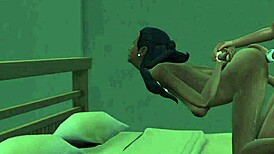 Monalisa in pink bra gets seduced and fucked in cowgirl and doggystyle positions by her mother-in-law