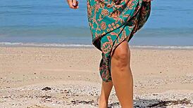uhh, long dress, no panties, flashin on public beach, ya know?