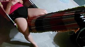 madrasta’s shorts slip, showing off while relaxing, driving me crazy