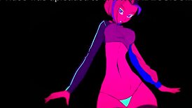 Moikaloop performs sexy dance in anime hentai cartoon style