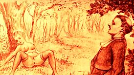 Vintage erotska umetnost očarava retro anime šarmom