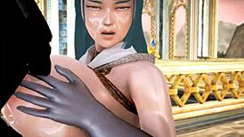 omg, this 3d hentai with the demon king and warrior licking and masturbating 😍