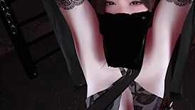 Wow, young lady takes on two BBCs in wild 3D threesome animation!