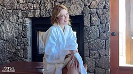 Slutty redhead bridesmaid locked out before wedding.