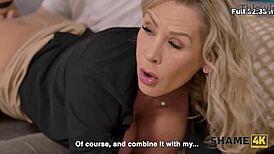 Shame4k разкрива зряла френска мачка с млад мъж в живо чукане