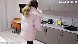 Close-up reality anime creampie with skinny babe